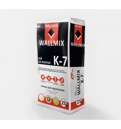 Wallmix К-7 клей для плитки, 25кг