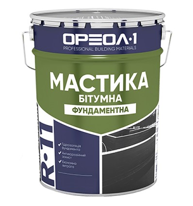 Мастика битумна R-11 "Фундаментна" Ореол-1 12кг