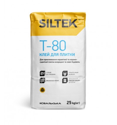 Силтек Т-80 клей для керамической плитки, 25кг