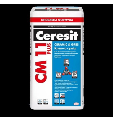 Клей для плитки Церезит СМ-11 Плюс, 25кг