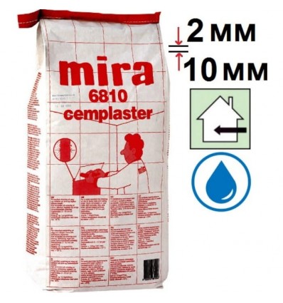 Mira 6810 cemplaster вологозахисна шпаклівка для вологих приміщень (шар 2-10 мм), 25 кг